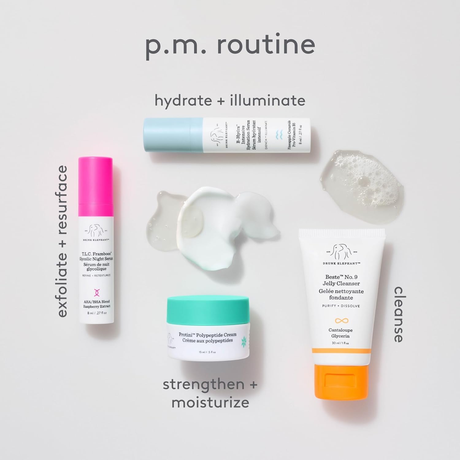 Drunk Elephant The Littles Kit - 5 Travel-Friendly A.M. and P.M. Essentials - Clean Clinical Skincare - Cruelty-Free - Dermatologist-Tested - Free of Essential Oils, Silicones, and Fragrance